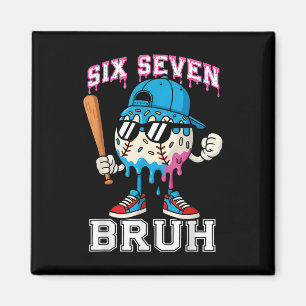 Aimant 67 Six Seven Baseball Crème Glacée Goutte Numéro 6