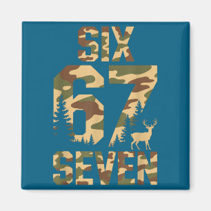 Aimant 67 Six Seven Camo Cerf Buck Meme Drôle Chasse Exté
