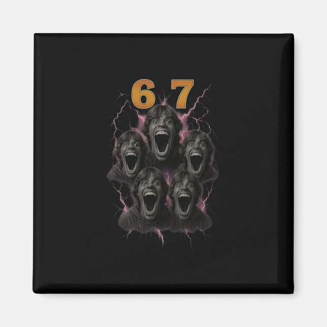 Aimant 67 Six Seven Contrefaçon 6 7 Conception de Mème Dr (Devant)