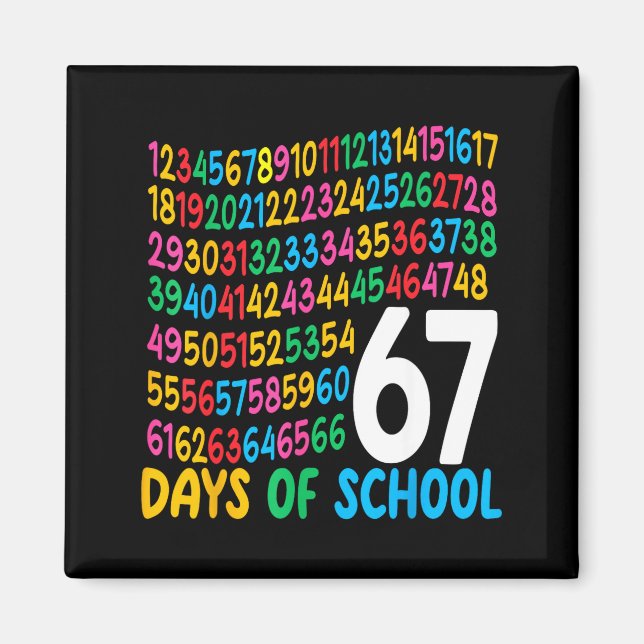 Aimant 67th Day Of School 67 Math Numbers Teacher Kids 67 (Devant)