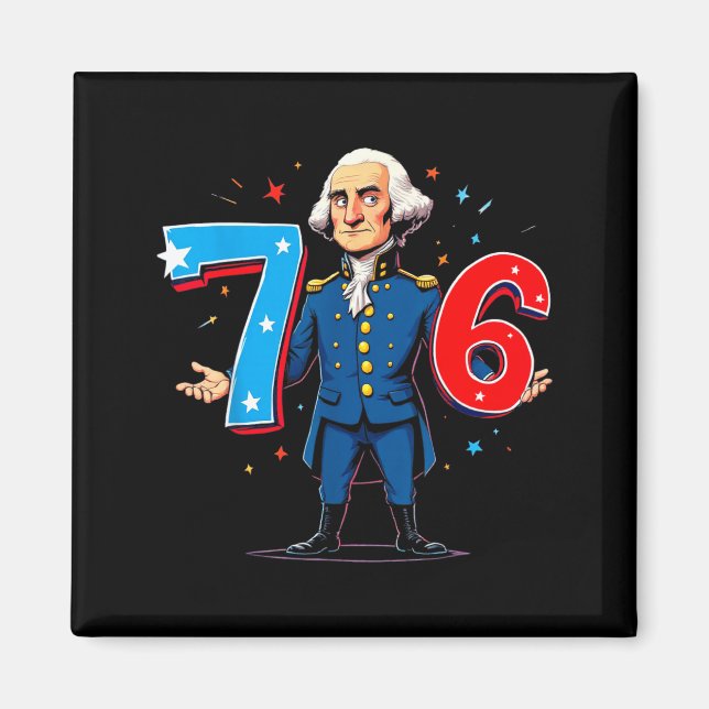 Aimant 6-7 7-6 George Washington Seven Six Teacher Americ (Devant)