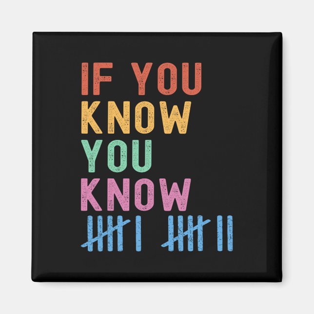 Aimant 6 7 Funny If You Know You Know Tally Marks Six Sev (Devant)