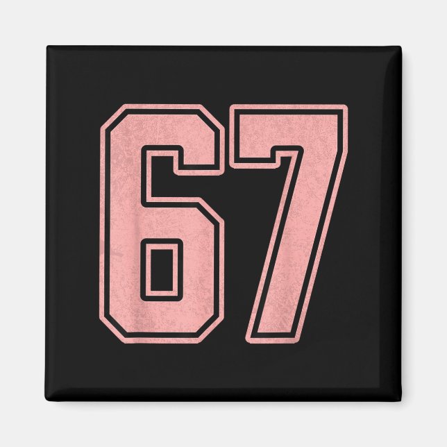 Aimant 6 7 Number 67 Baseball Funny Meme Tee For Women  (Devant)