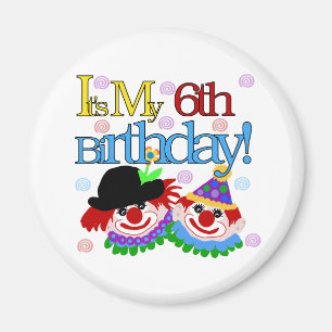 Aimant 6ème anniversaire de clowns idiots