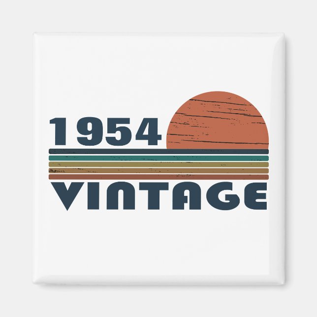 Aimant 70e anniversaire vintage personnalisé (Devant)