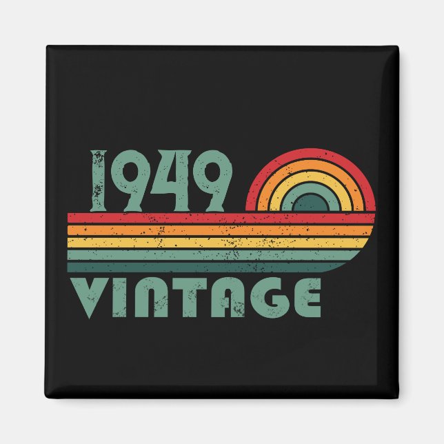 Aimant 75e anniversaire vintage personnalisé (Devant)
