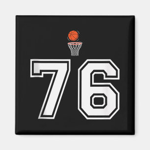 Aimant 76 Nombre Style Basketball Débardeur blanc Vintage
