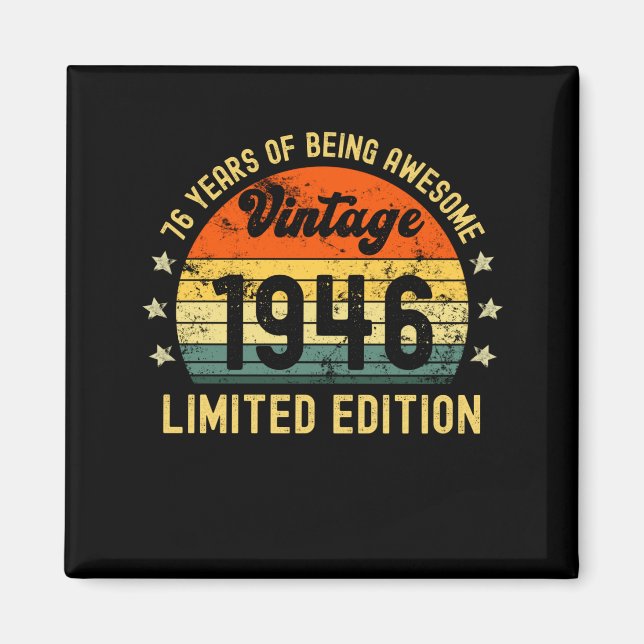 Aimant 76e anniversaire édition limitée 1946 76 ans (Devant)