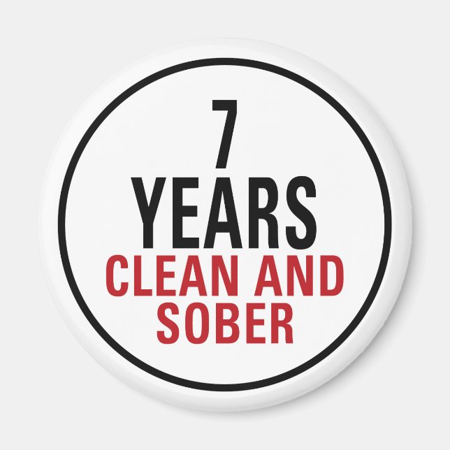 Aimant 7 ans de propreté et de sobriété (Devant)