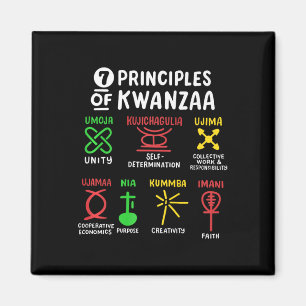 Aimant 7 Principes De Kwanzaa Noir Africain-Américain Hom