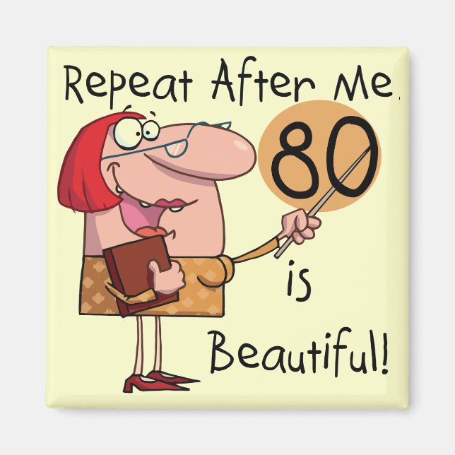 Aimant 80 est de beaux t-shirts et cadeaux (Devant)