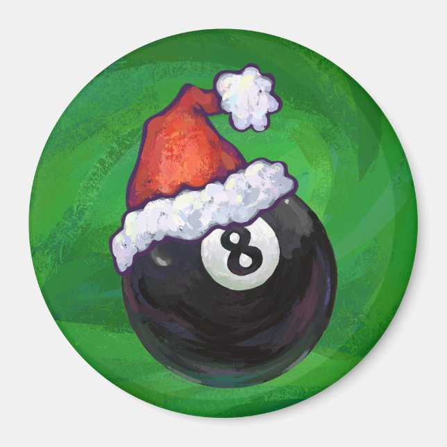 Aimant 8 Bal Christmas Green (Devant)