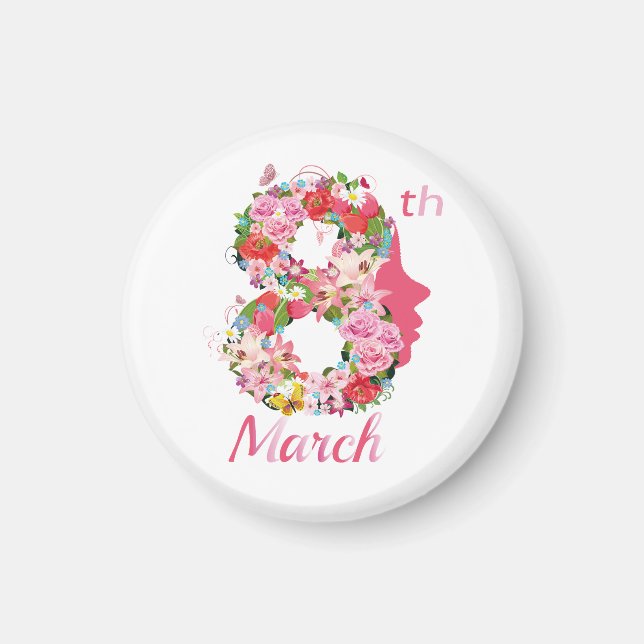 Aimant 8 mars Journée internationale de la femme (Devant)