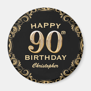 Aimant 90e anniversaire de la Parties scintillant Black a