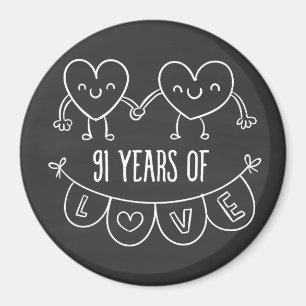 Aimant 91e Anniversaire Coeurs de la calèche