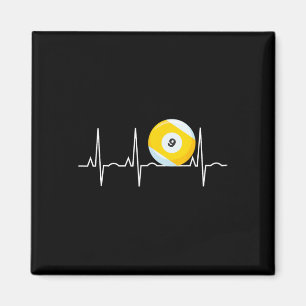 Aimant 9 Ball Heartbeat - Pool Player Neuf Ball Heartbeat