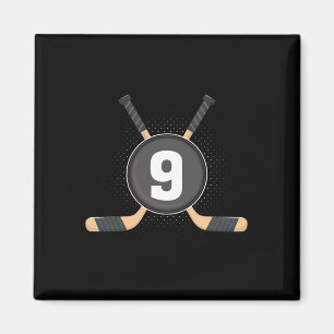 Aimant 9e anniversaire Hockey sur glace 9 ans Anniversair