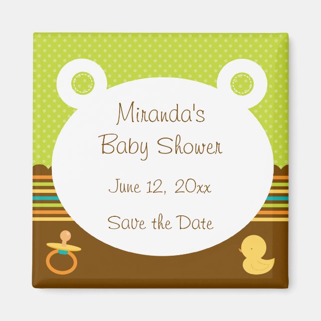 Aimant à Baby shower d'ours en peluche mou (Devant)