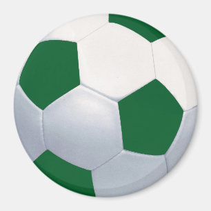Aimant à balle de soccer vert et blanc