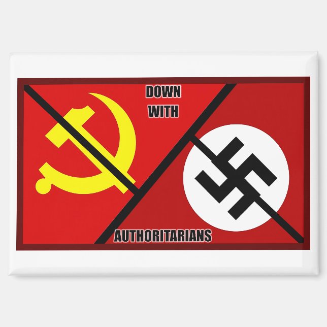 Aimant A bas les autoritaristes (Recto)