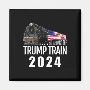 Aimant À bord du Trump Train 2024 American Flag 2