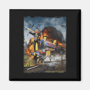 Aimant À Bord Du Trump Train Drôle Donald Trump 2024 Ele