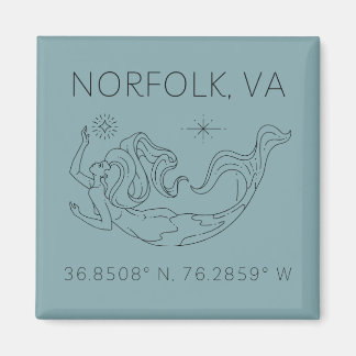Aimant à bouton de sirène - Coordonnées de Norfolk