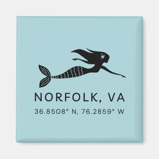 Aimant à bouton de sirène - Coordonnées de Norfolk
