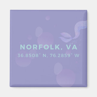 Aimant à bouton de sirène - Coordonnées de Norfolk