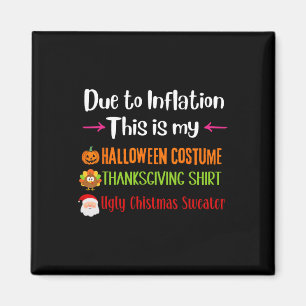 Aimant À cause de l'inflation, c'est mon Halloween Thanks