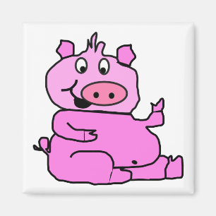 Aimant à cochon de dessin rose
