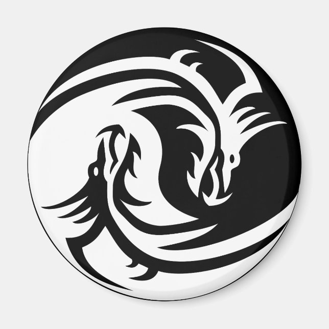 aimant à dragons yin yang (Devant)