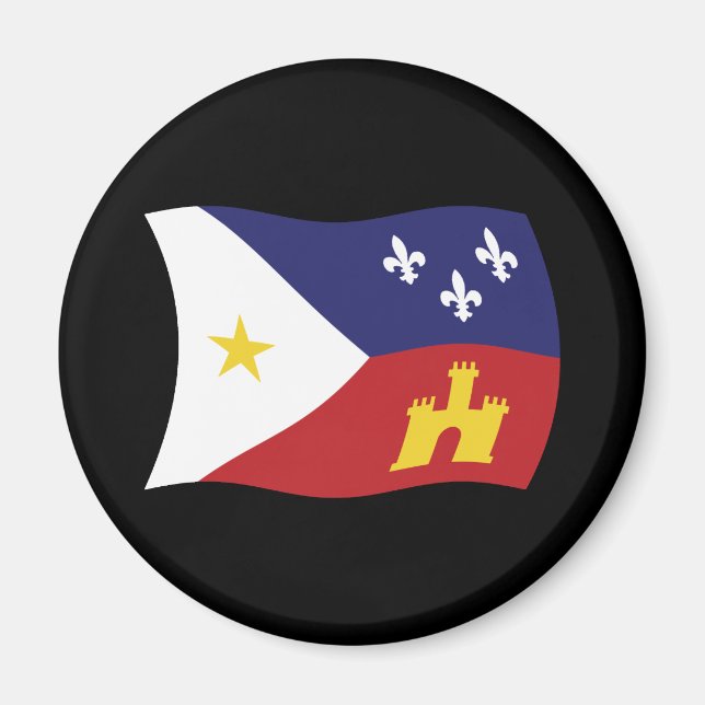 Aimant à drapeau Acadiana (Devant)