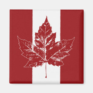 Aimant à drapeau Canada Rétro Canada Aimant à feui