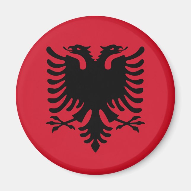 Aimant à drapeau d'Albanie (Devant)