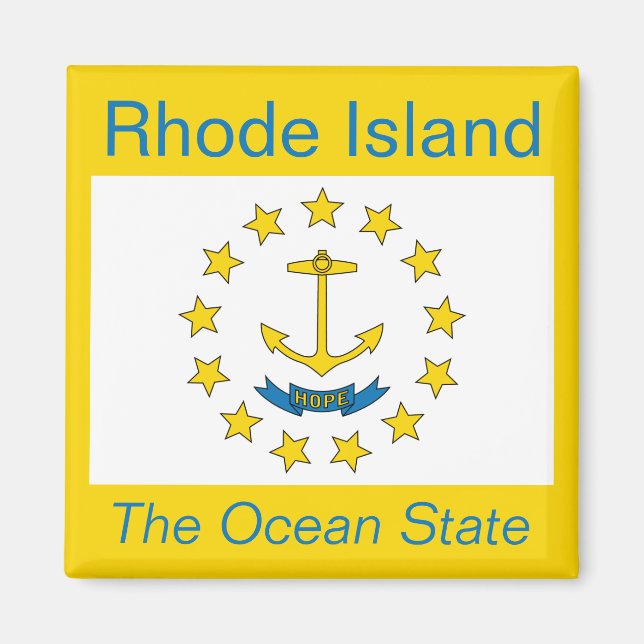 Aimant à drapeau de l'île Rhode (Devant)