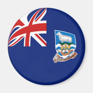 Aimant à drapeau fisheye des îles Falkland