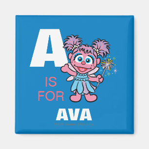 Aimant A est pour Abby Cadabby Ajouter Votre Nom