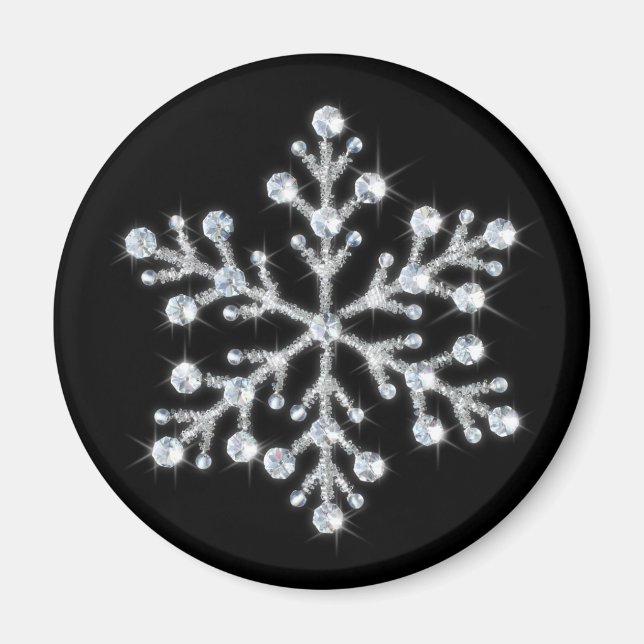 Aimant à flocon de neige en cristal (Devant)