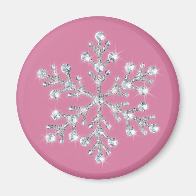 Aimant à flocon de neige en cristal (Devant)