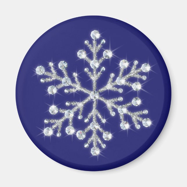 Aimant à flocon de neige en cristal (Devant)