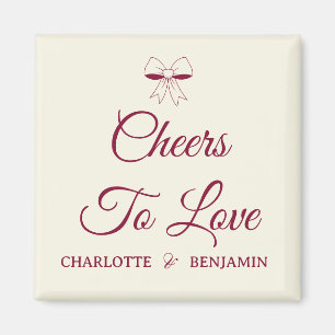 Aimant À l'amour Burgundy Script Ruban Mariage