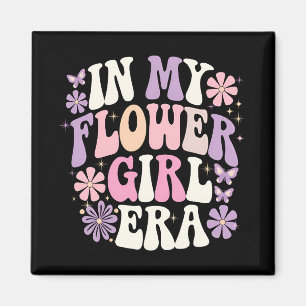 Aimant À l'ère de ma fille aux fleurs Rétro Groovy Fleur