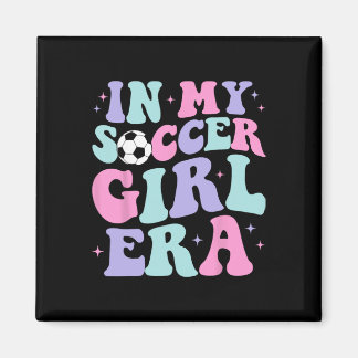 Aimant À l'ère de ma fille footballeuse Rétro Groovy Foot