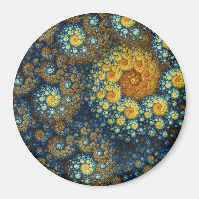 Aimant "a.lone" Fractale spirale organique bleue (Devant)