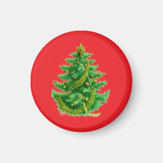 Aimant A Mandelbrot Christas Tree With Red & Green Bulbs