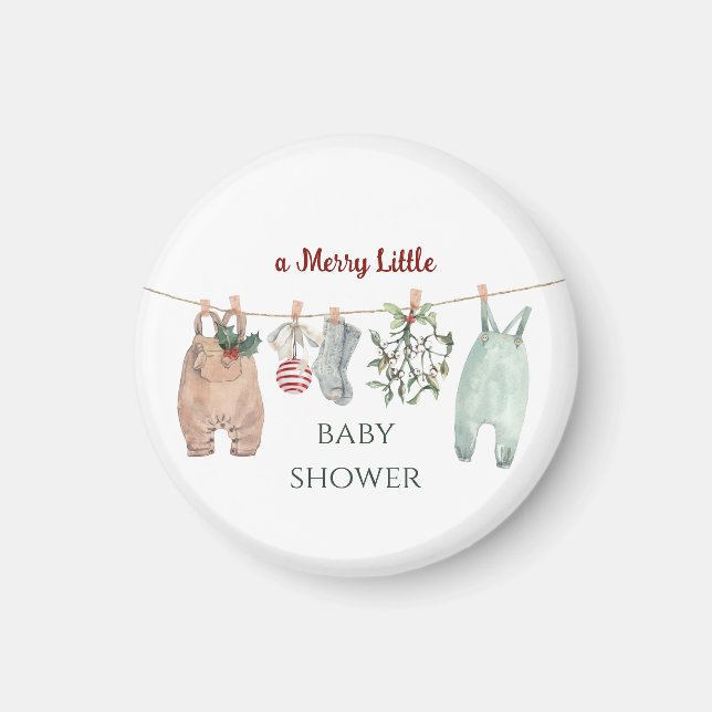 Aimant A Merry Little Baby Shower Christmas Clothes (Devant)