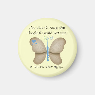 Aimant à papillon bleu ivoire