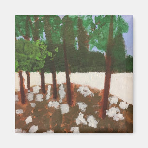 Aimant à peinture d'arbres et de fleurs