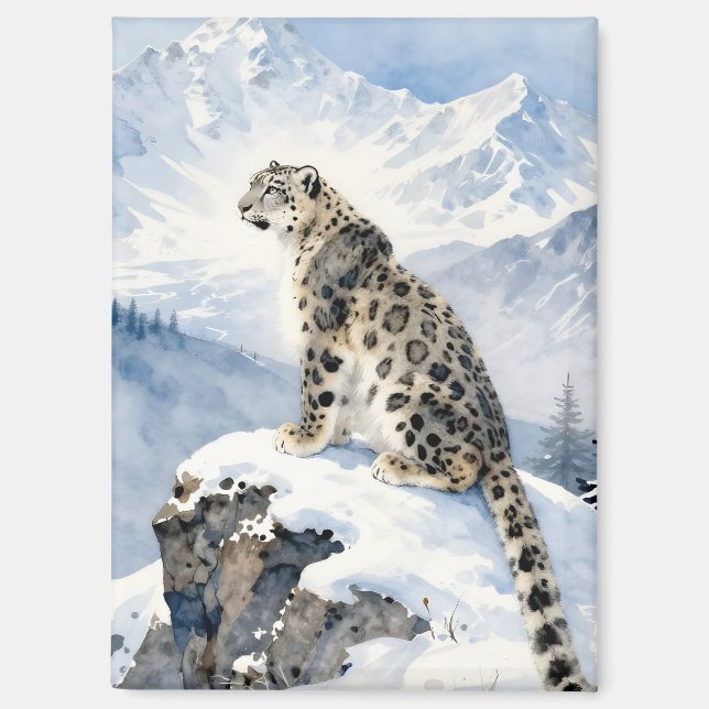 Aimant A Snow Leopard on Snowy Peak (Recto)